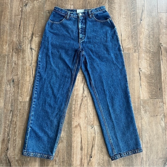 Vintage Northern Reflections High Rise Tapered Embroidered Ankle Mom Jeans - Picture 8 of 16